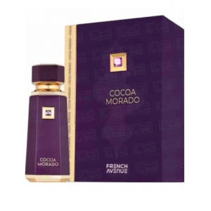 Cocoa Morado 100ml EDP bottle, featuring cinnamon, caramel, and oud in a unisex spicy-gourmand fragrance.