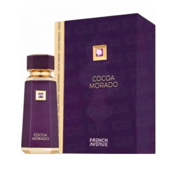 Cocoa Morado 100ml EDP bottle, featuring cinnamon, caramel, and oud in a unisex spicy-gourmand fragrance.