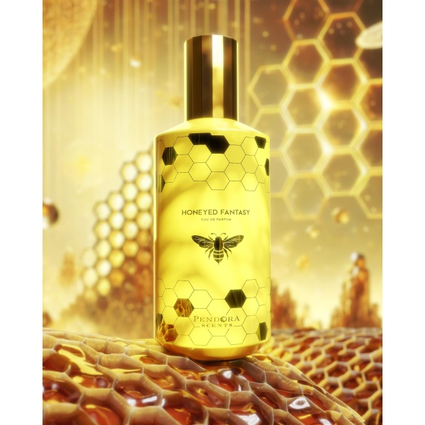 Honeyed Fantasy by Paris Corner 2024 bottle, featuring cinnamon, honey, and oud in a unisex oriental spicy fragrance.