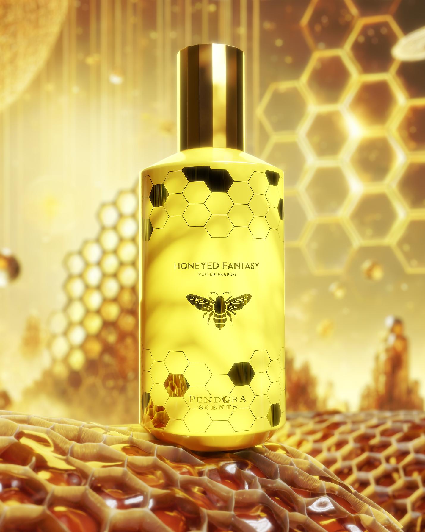 Honeyed Fantasy by Paris Corner 2024 bottle, featuring cinnamon, honey, and oud in a unisex oriental spicy fragrance.