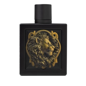 Rayhaan Lion 100ml EDP bottle for men, featuring pear, cinnamon, and cedar in a fresh-woody fragrance.