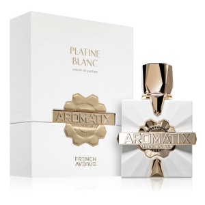A refreshing unisex fragrance, Platine Blanc by Aromatix X French Avenue, featuring notes of mint, lime, jasmine, and sandalwood. Perfect for summer.