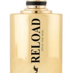 Reload Gold for Man men’s fragrance with spicy and woody notes in an elegant bottle