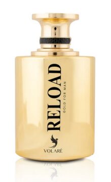 Reload Gold for Man men’s fragrance with spicy and woody notes in an elegant bottle